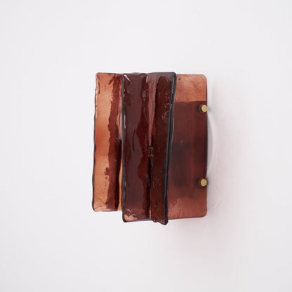 Brass and Glass Plug-In Wall Sconce