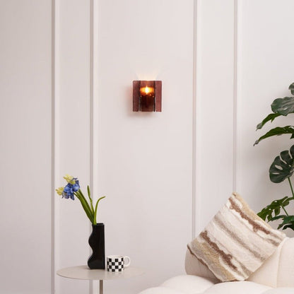 Brass and Glass Plug-In Wall Sconce