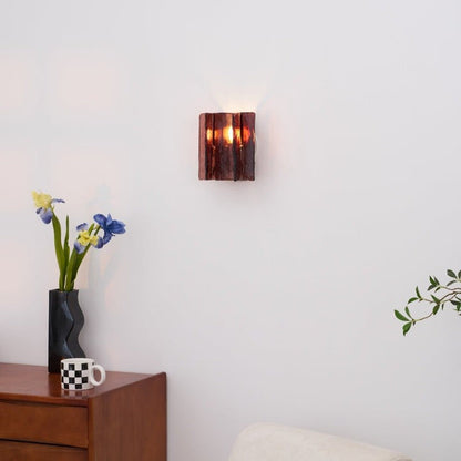 Brass and Glass Plug-In Wall Sconce