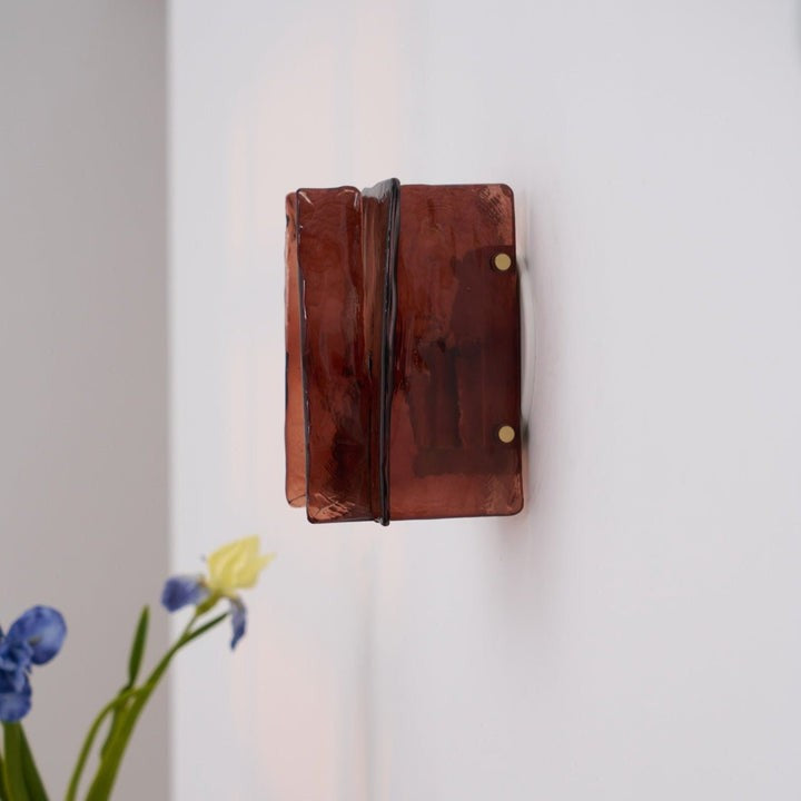 Brass and Glass Plug-In Wall Sconce