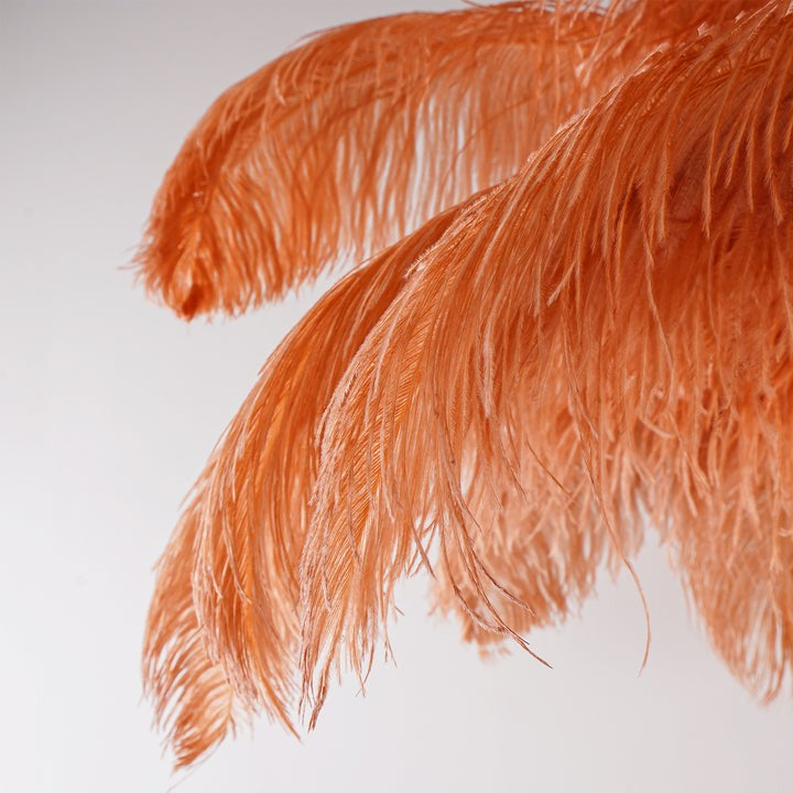 Brass and Ostrich Feather Luxury Floor Lamp