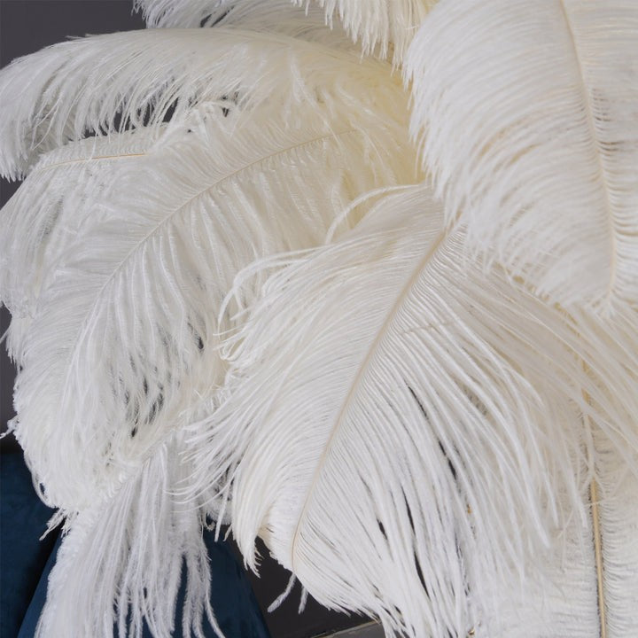 Brass and Ostrich Feather Luxury Floor Lamp