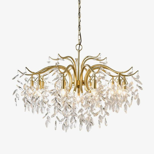 Brass & Crystal Modern Chandelier – 7/9/11-Light Hanging Fixture