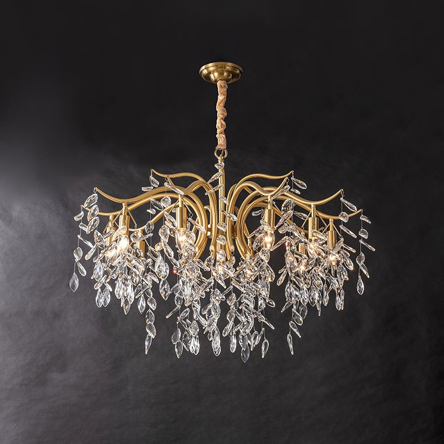 Brass & Crystal Modern Chandelier – 7/9/11-Light Hanging Fixture