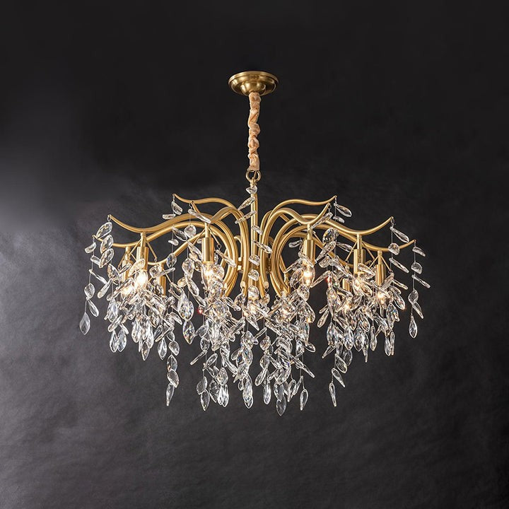 Brass & Crystal Modern Chandelier – 7/9/11-Light Hanging Fixture