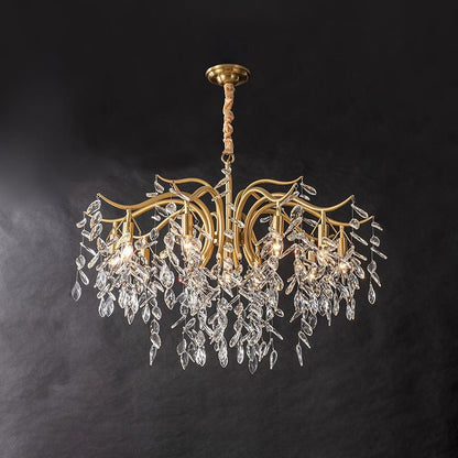 Brass & Crystal Modern Chandelier – 7/9/11-Light Hanging Fixture
