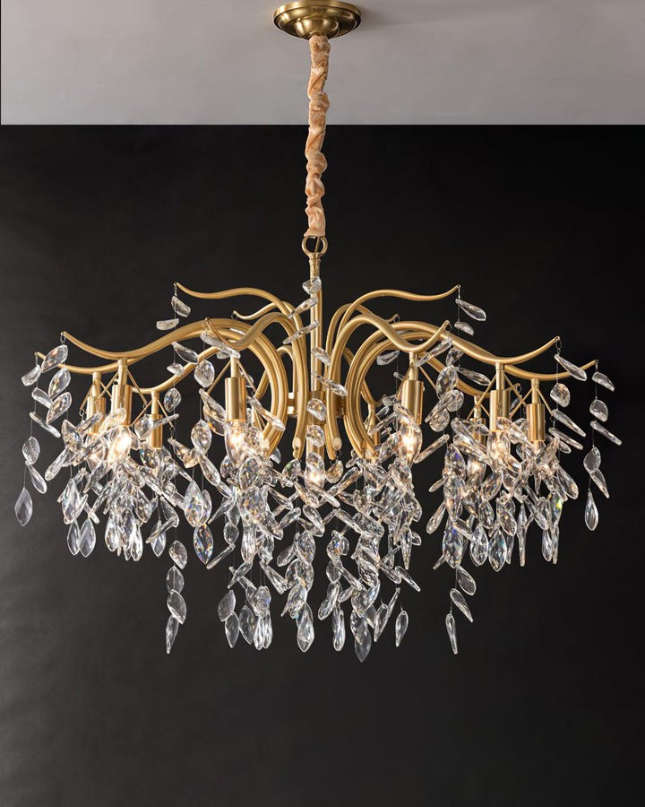 Brass & Crystal Modern Chandelier – 7/9/11-Light Hanging Fixture