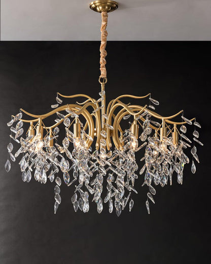 Brass & Crystal Modern Chandelier – 7/9/11-Light Hanging Fixture