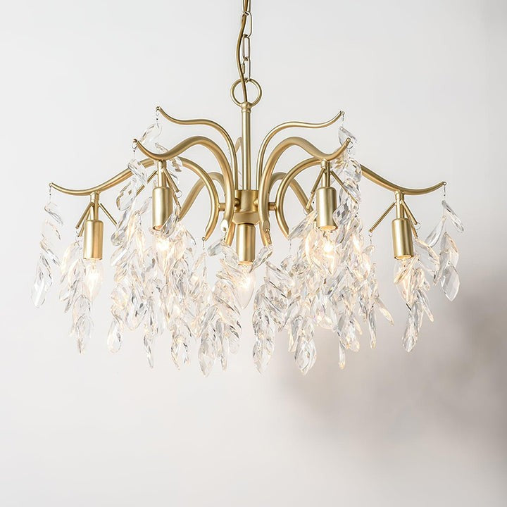 Brass & Crystal Modern Chandelier – 7/9/11-Light Hanging Fixture