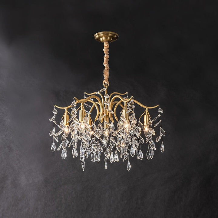 Brass & Crystal Modern Chandelier – 7/9/11-Light Hanging Fixture