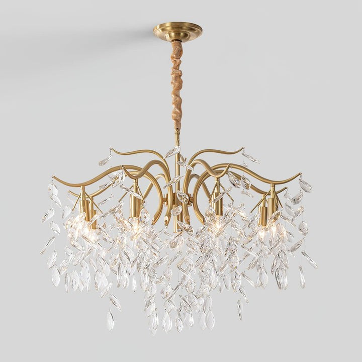 Brass & Crystal Modern Chandelier – 7/9/11-Light Hanging Fixture