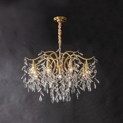Brass & Crystal Modern Chandelier – 7/9/11-Light Hanging Fixture