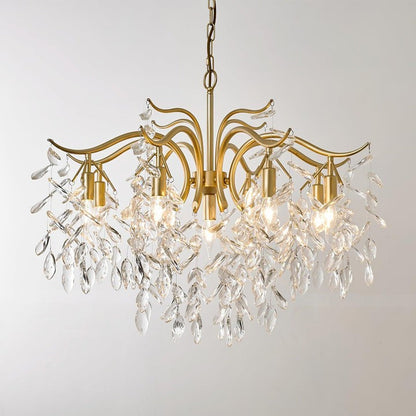 Brass & Crystal Modern Chandelier – 7/9/11-Light Hanging Fixture
