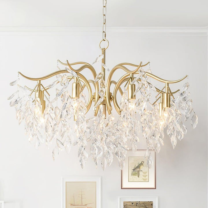 Brass & Crystal Modern Chandelier – 7/9/11-Light Hanging Fixture