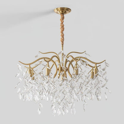 Brass & Crystal Modern Chandelier – 7/9/11-Light Hanging Fixture