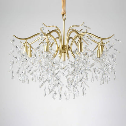 Brass & Crystal Modern Chandelier – 7/9/11-Light Hanging Fixture