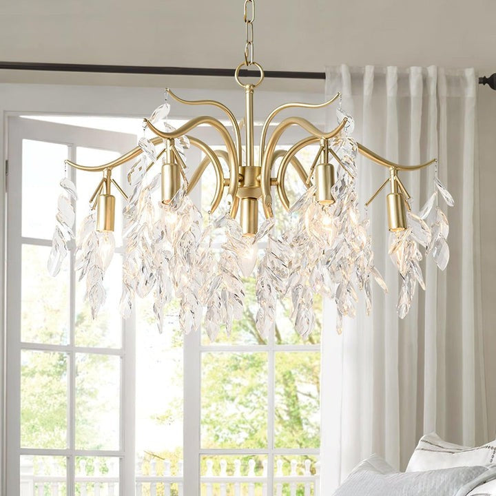 Brass & Crystal Modern Chandelier – 7/9/11-Light Hanging Fixture