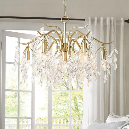 Brass & Crystal Modern Chandelier – 7/9/11-Light Hanging Fixture