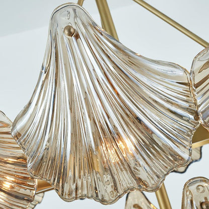 Brass Shell K9 Crystal Ceiling Chandelier