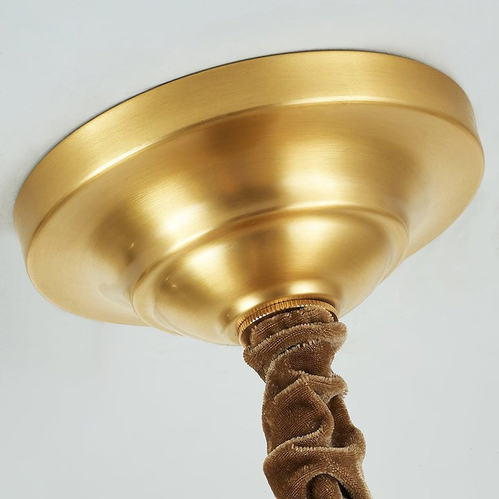 Brass Shell K9 Crystal Ceiling Chandelier