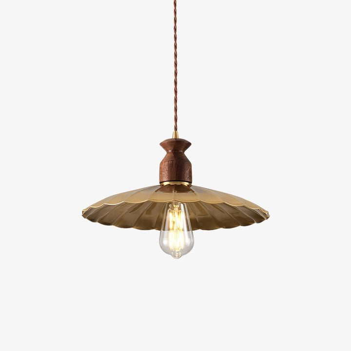 Brass & Wood Adjustable Pendant Light – Rustic Industrial Hanging Lamp