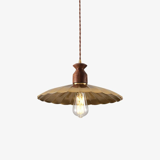 Brass & Wood Adjustable Pendant Light – Rustic Industrial Hanging Lamp