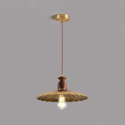 Brass & Wood Adjustable Pendant Light – Rustic Industrial Hanging Lamp