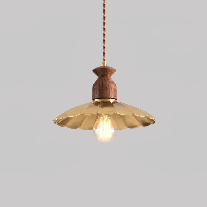 Brass & Wood Adjustable Pendant Light – Rustic Industrial Hanging Lamp