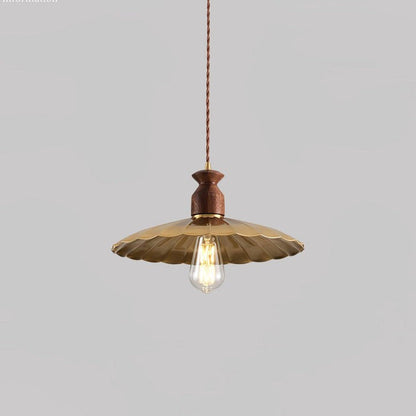 Brass & Wood Adjustable Pendant Light – Rustic Industrial Hanging Lamp
