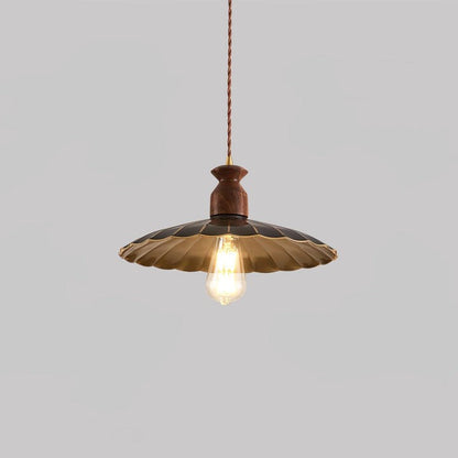 Brass & Wood Adjustable Pendant Light – Rustic Industrial Hanging Lamp