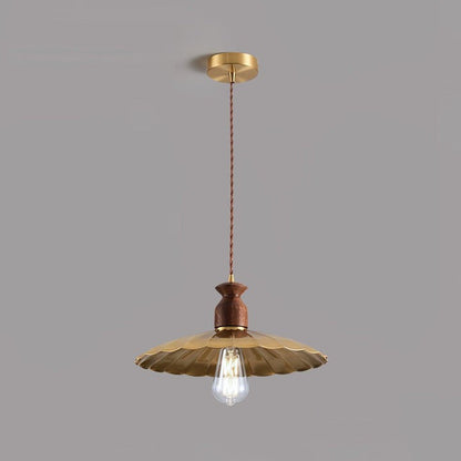 Brass & Wood Adjustable Pendant Light – Rustic Industrial Hanging Lamp