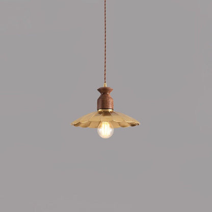 Brass & Wood Adjustable Pendant Light – Rustic Industrial Hanging Lamp