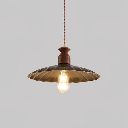 Brass & Wood Adjustable Pendant Light – Rustic Industrial Hanging Lamp