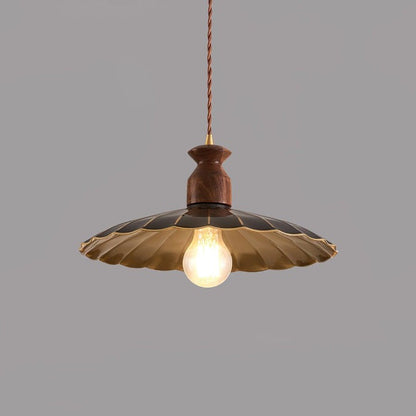 Brass & Wood Adjustable Pendant Light – Rustic Industrial Hanging Lamp