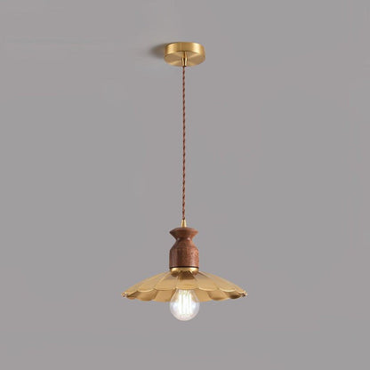Brass & Wood Adjustable Pendant Light – Rustic Industrial Hanging Lamp