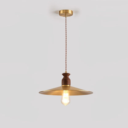 Brass & Wood Adjustable Pendant Light – Rustic Industrial Hanging Lamp