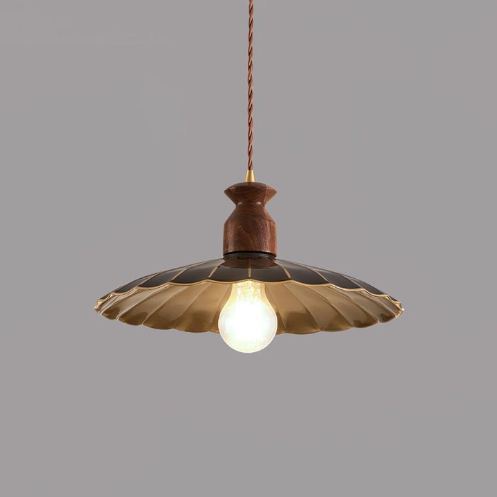 Brass & Wood Adjustable Pendant Light – Rustic Industrial Hanging Lamp