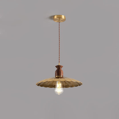 Brass & Wood Adjustable Pendant Light – Rustic Industrial Hanging Lamp