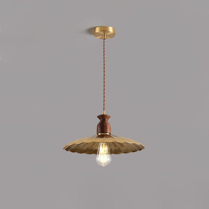 Brass & Wood Adjustable Pendant Light – Rustic Industrial Hanging Lamp