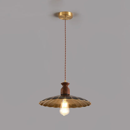 Brass & Wood Adjustable Pendant Light – Rustic Industrial Hanging Lamp