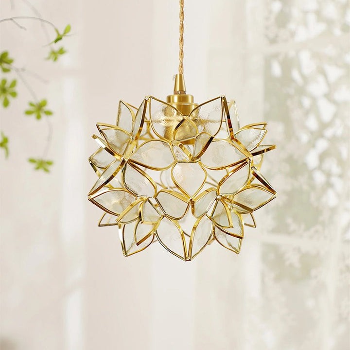 Capiz Flower Sphere Pendant Light