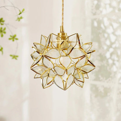 Capiz Flower Sphere Pendant Light