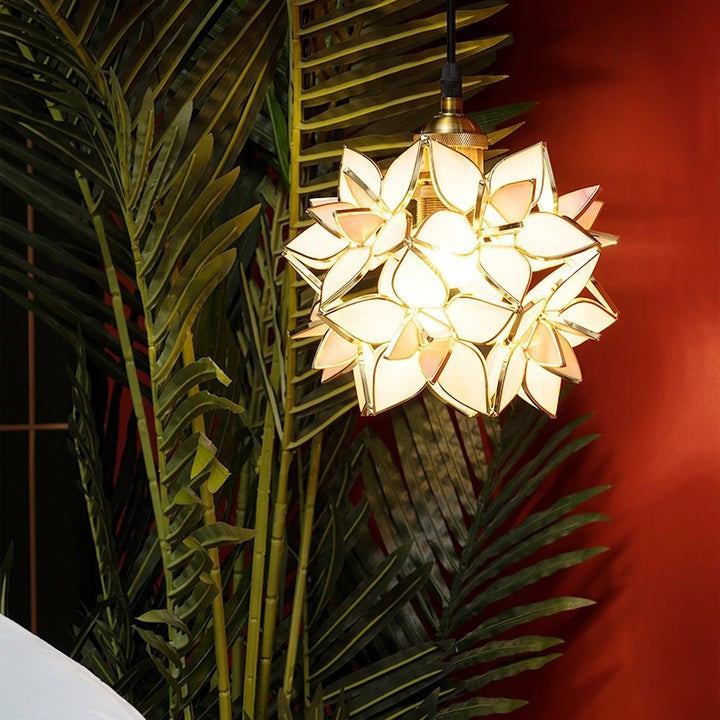 Capiz Flower Sphere Pendant Light