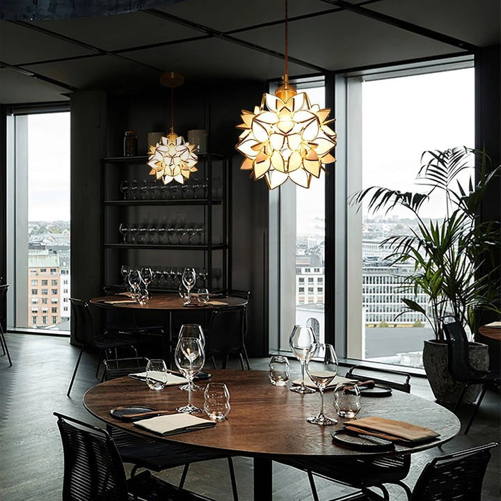 Capiz Flower Sphere Pendant Light