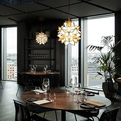 Capiz Flower Sphere Pendant Light