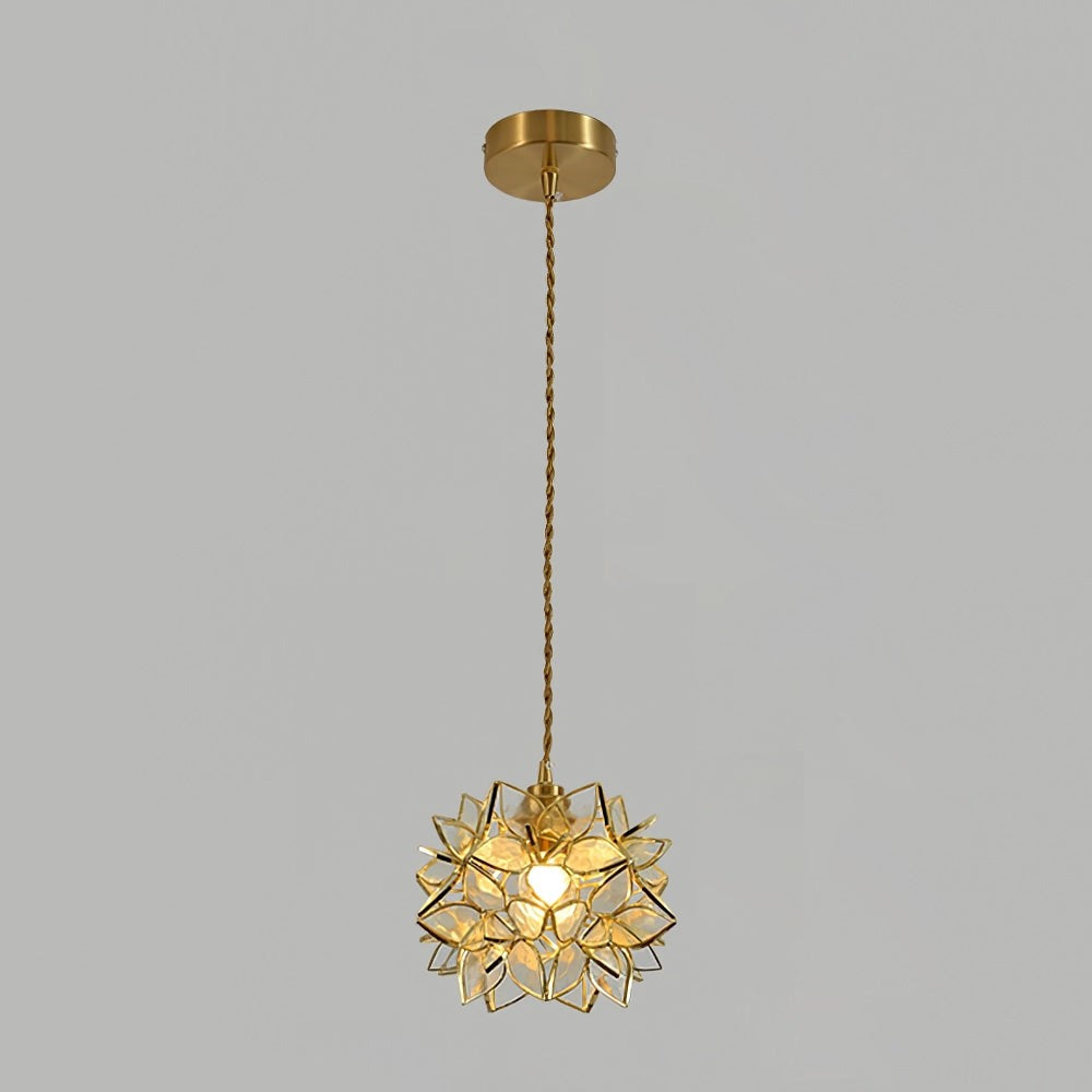 Capiz Flower Sphere Pendant Light