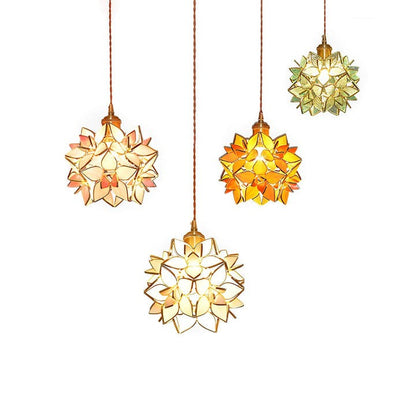 Capiz Flower Sphere Pendant Light