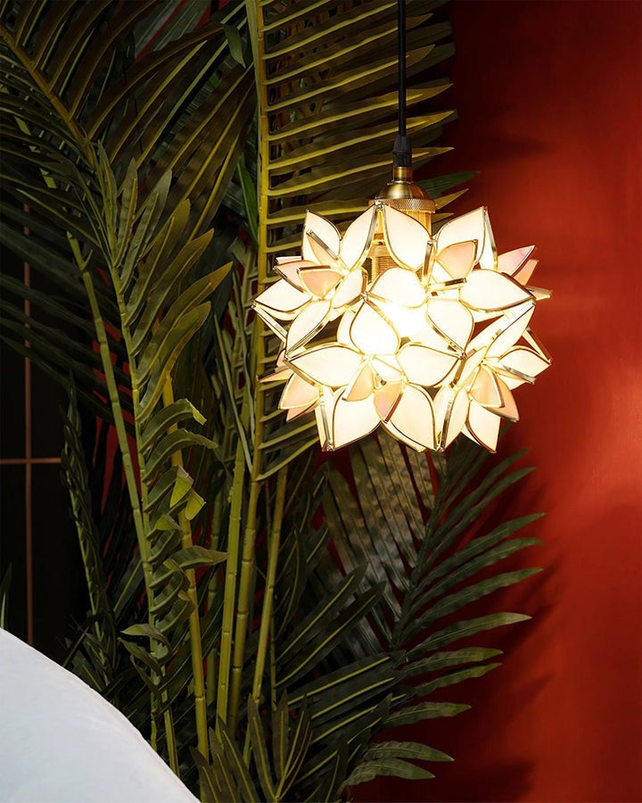 Capiz Flower Sphere Pendant Light