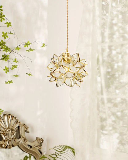 Capiz Flower Sphere Pendant Light