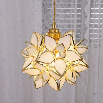 Capiz Flower Sphere Pendant Light